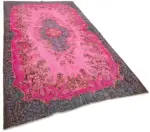Oyma Pembe Pamuk Üzerine Yün El Dokuma Kilim-156x292 - Görsel 2