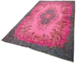 Oyma Pembe Pamuk Üzerine Yün El Dokuma Kilim-156x292 - Görsel 3
