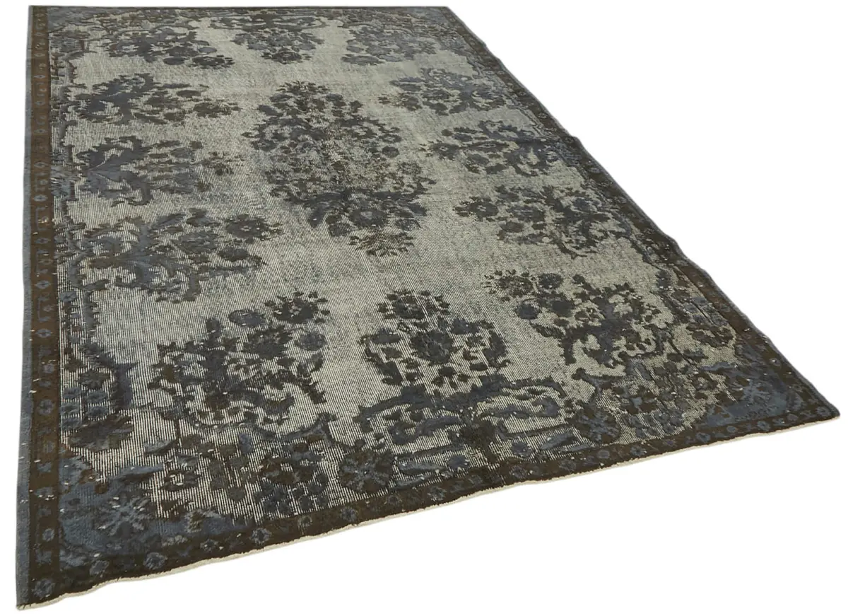 Oyma Gri Pamuk Üzerine Yün El Dokuma Kilim-195x280 - Görsel 2