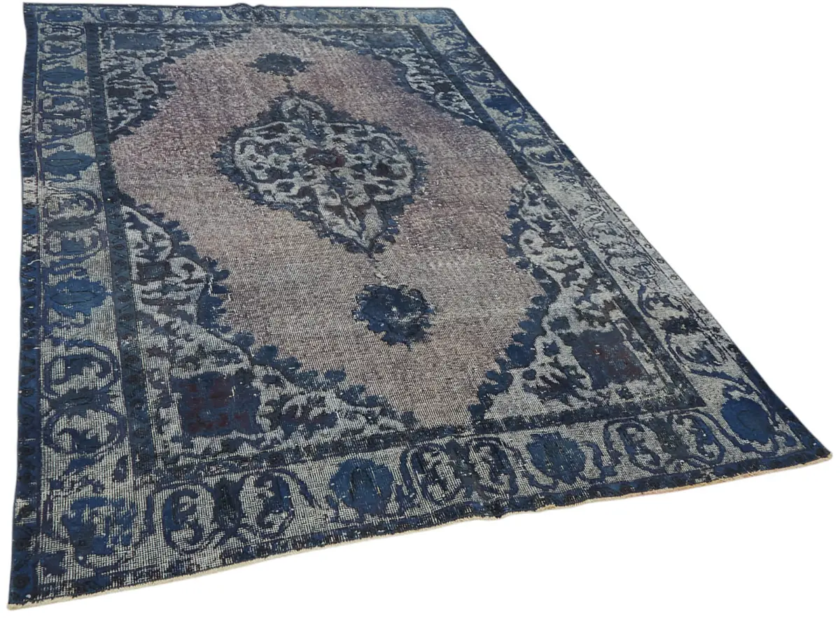Oyma Mavi Pamuk Üzerine Yün El Dokuma Kilim-176x276 - Görsel 2