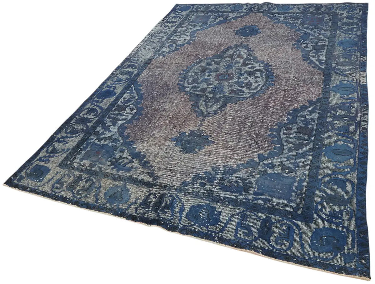 Oyma Mavi Pamuk Üzerine Yün El Dokuma Kilim-176x276 - Görsel 3