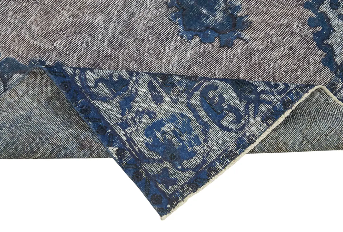 Oyma Mavi Pamuk Üzerine Yün El Dokuma Kilim-176x276 - Görsel 6