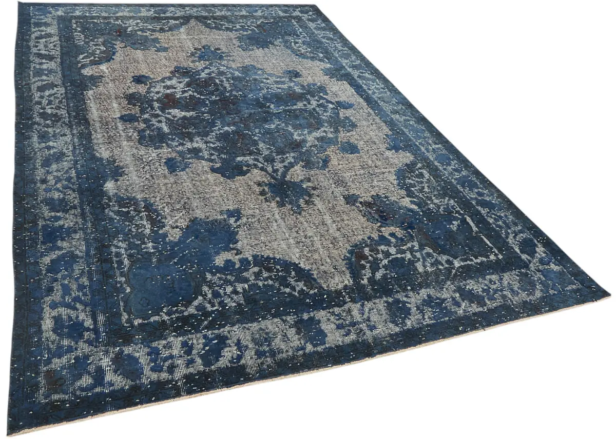 Oyma Mavi Pamuk Üzerine Yün El Dokuma Kilim-191x300 - Görsel 2
