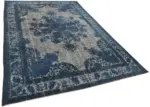 Oyma Mavi Pamuk Üzerine Yün El Dokuma Kilim-191x300 - Görsel 2