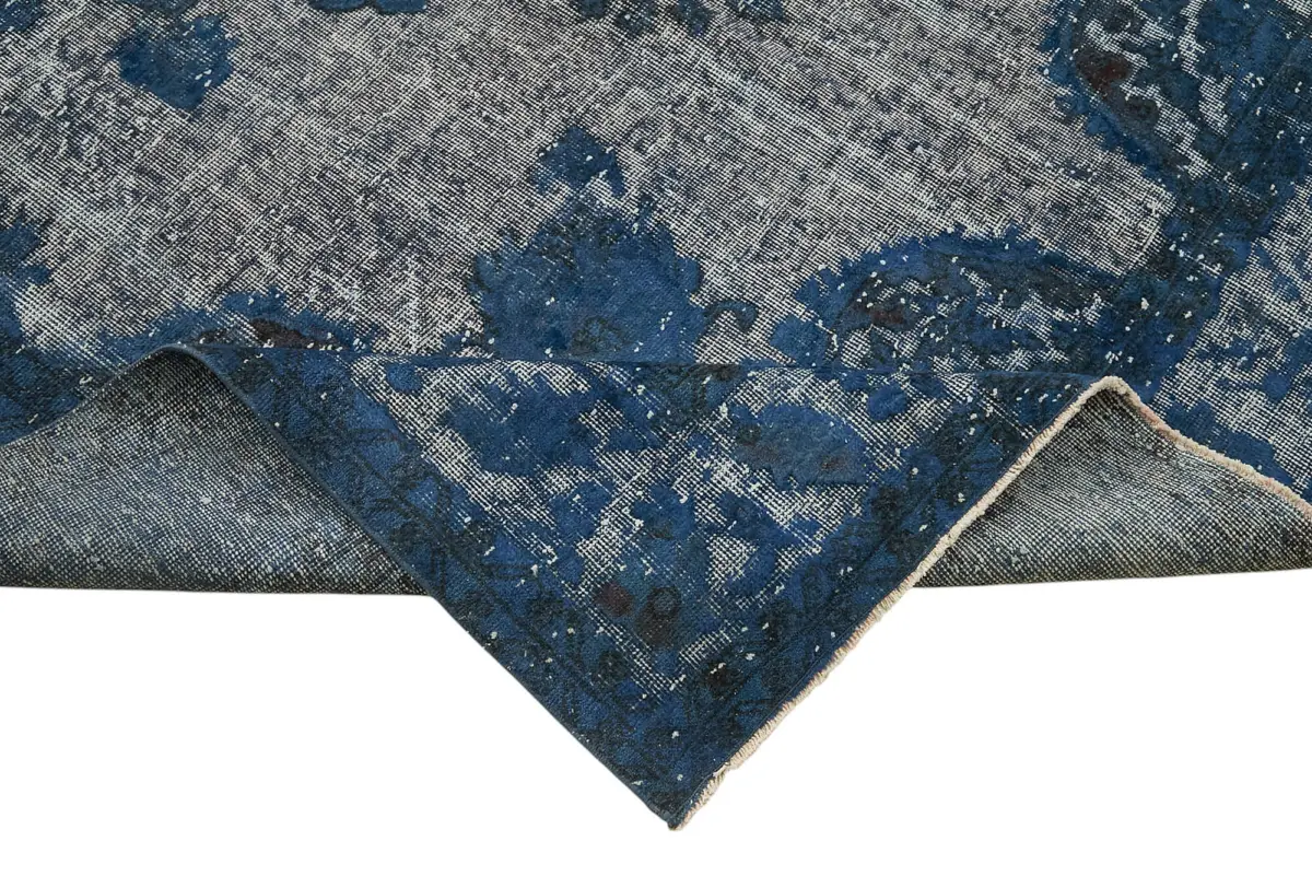 Oyma Mavi Pamuk Üzerine Yün El Dokuma Kilim-191x300 - Görsel 6