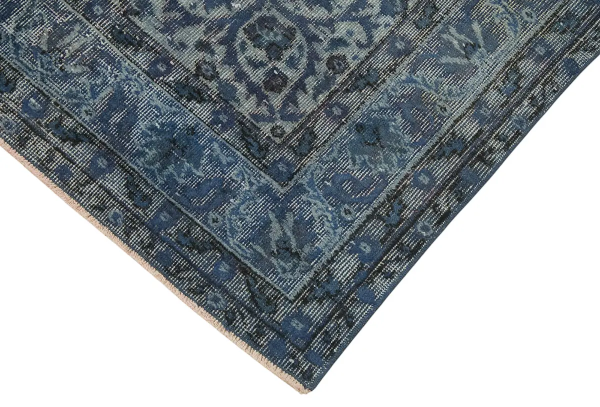 Oyma Mavi Pamuk Üzerine Yün El Dokuma Kilim-164x270 - Görsel 4