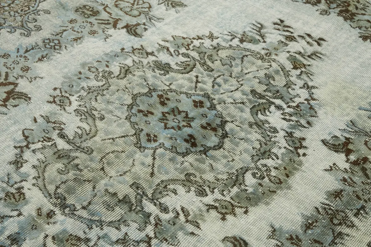 Oyma Mavi Pamuk Üzerine Yün El Dokuma Kilim-196x287 - Görsel 5