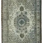 Oyma Mavi Pamuk Üzerine Yün El Dokuma Kilim-165x263