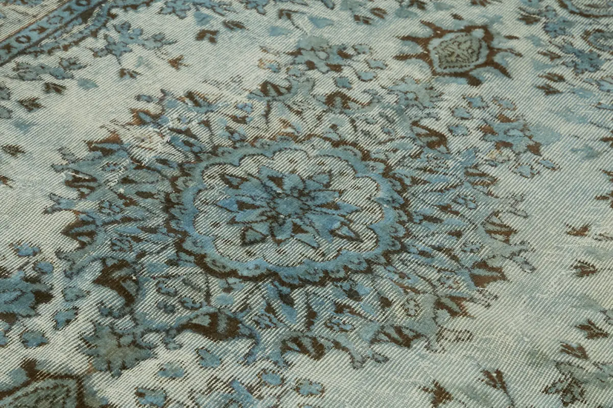 Oyma Mavi Pamuk Üzerine Yün El Dokuma Kilim-165x263 - Görsel 5