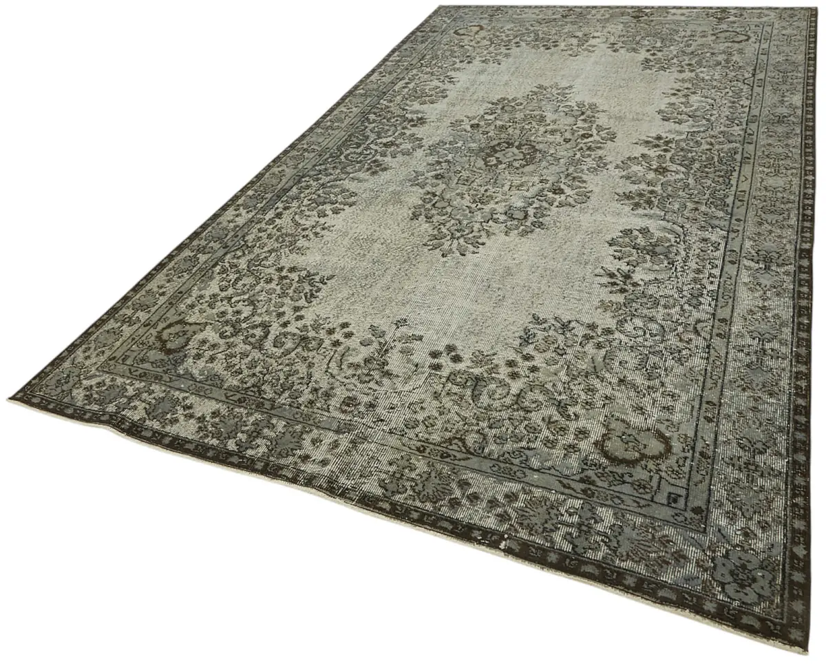 Oyma Gri Pamuk Üzerine Yün El Dokuma Kilim-191x334 - Görsel 3