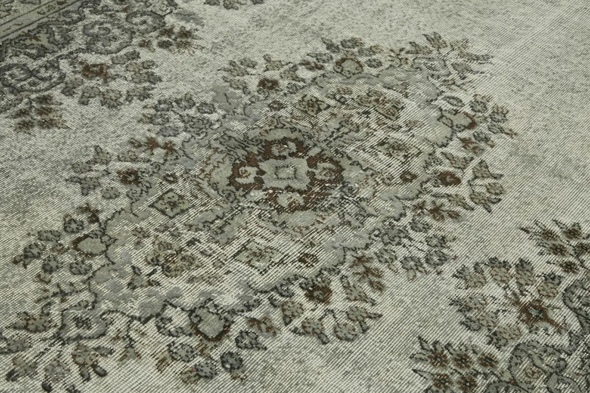 Oyma Gri Pamuk Üzerine Yün El Dokuma Kilim-191x334 - Görsel 5