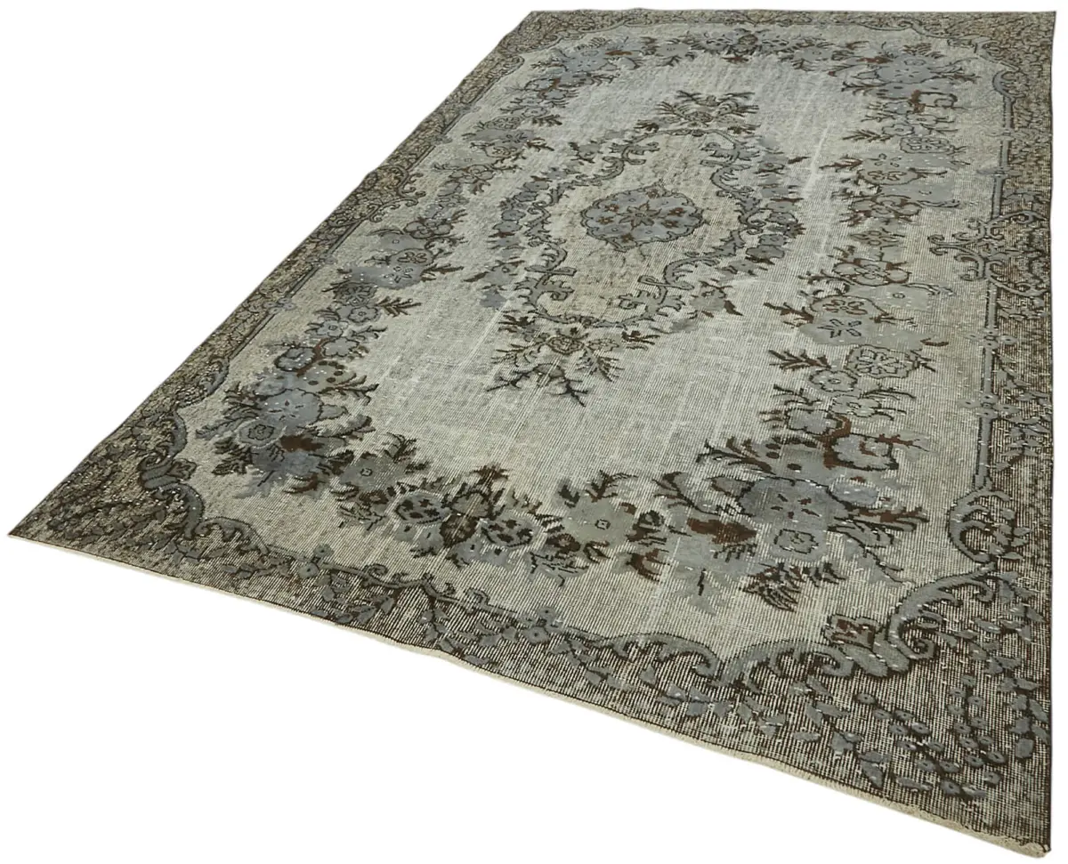 Oyma Gri Pamuk Üzerine Yün El Dokuma Kilim-182x294 - Görsel 3