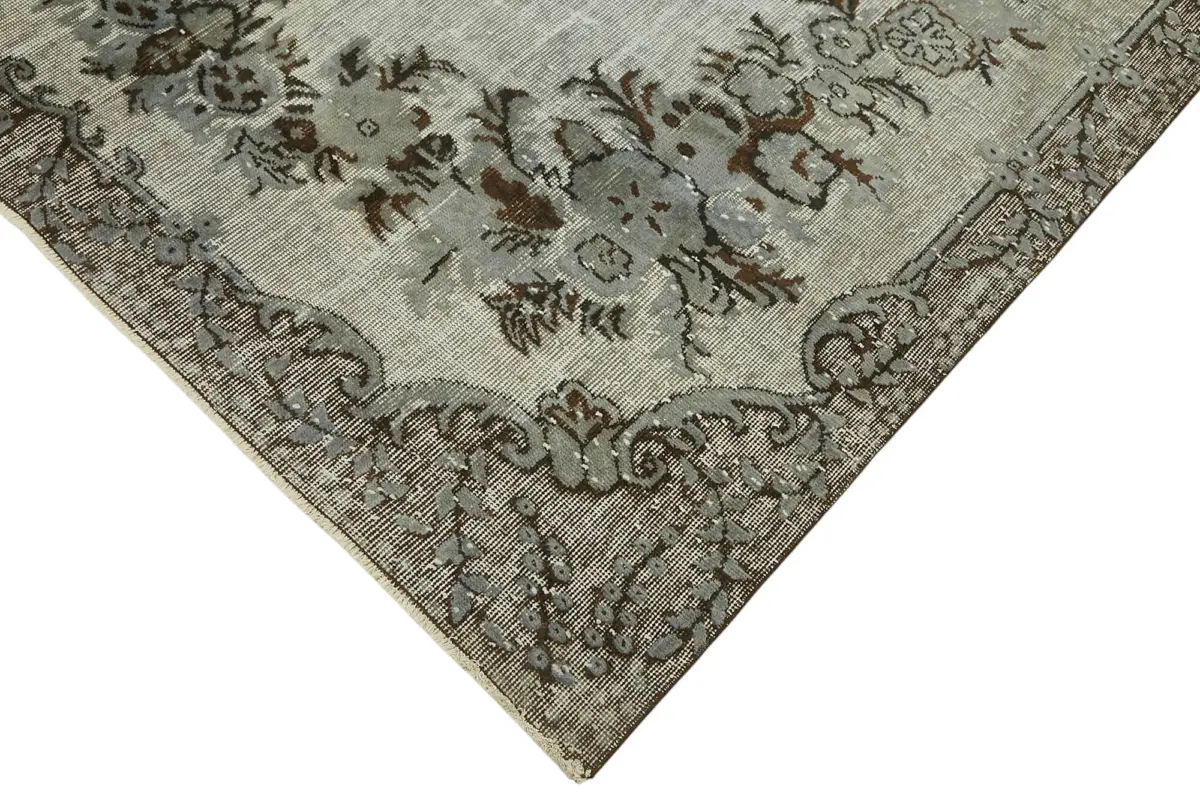 Oyma Gri Pamuk Üzerine Yün El Dokuma Kilim-182x294 - Görsel 4