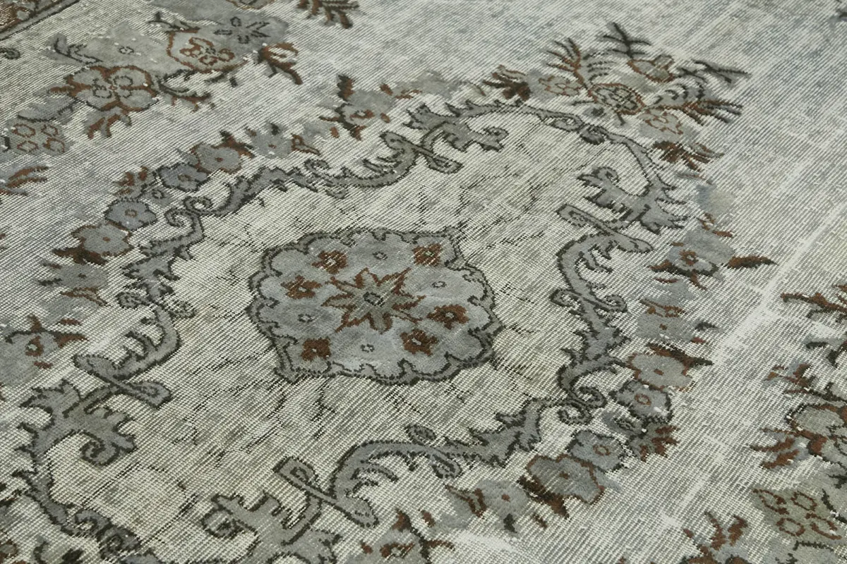 Oyma Gri Pamuk Üzerine Yün El Dokuma Kilim-182x294 - Görsel 5