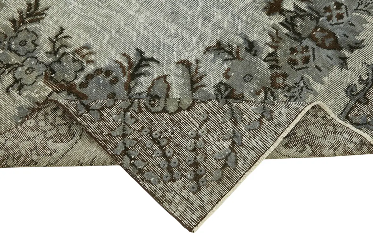 Oyma Gri Pamuk Üzerine Yün El Dokuma Kilim-182x294 - Görsel 6