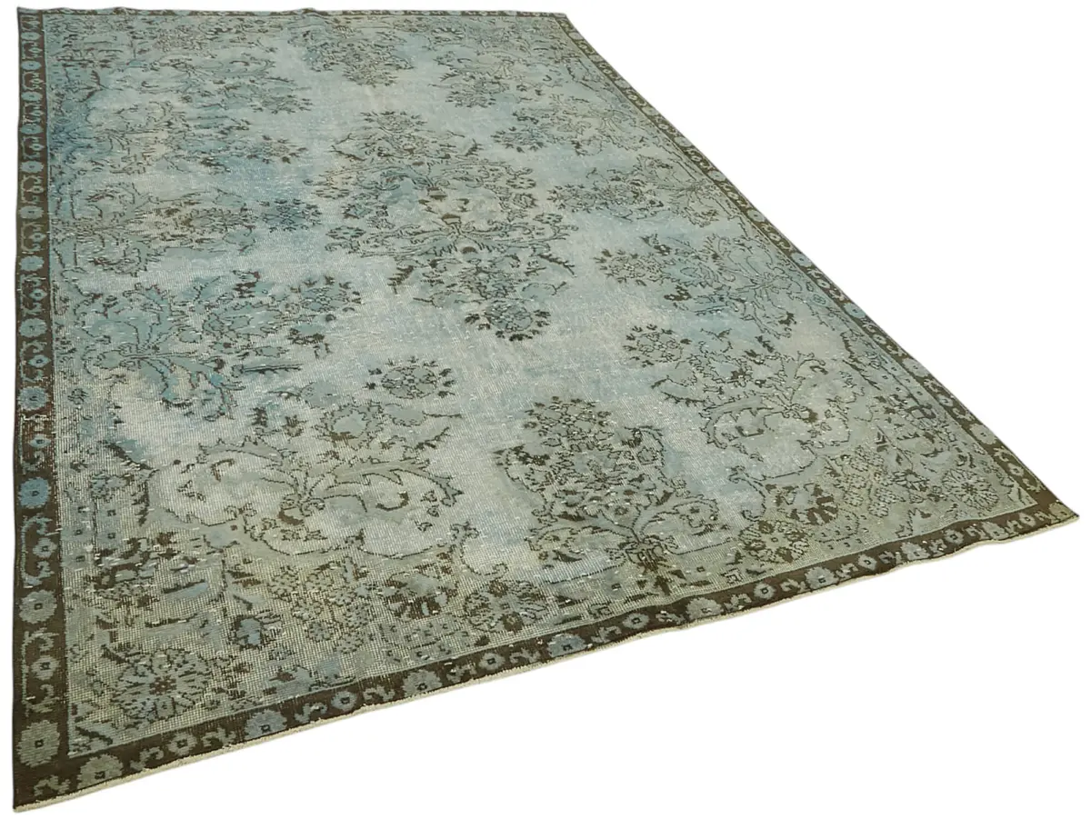 Oyma Mavi Pamuk Üzerine Yün El Dokuma Kilim-200x308 - Görsel 2