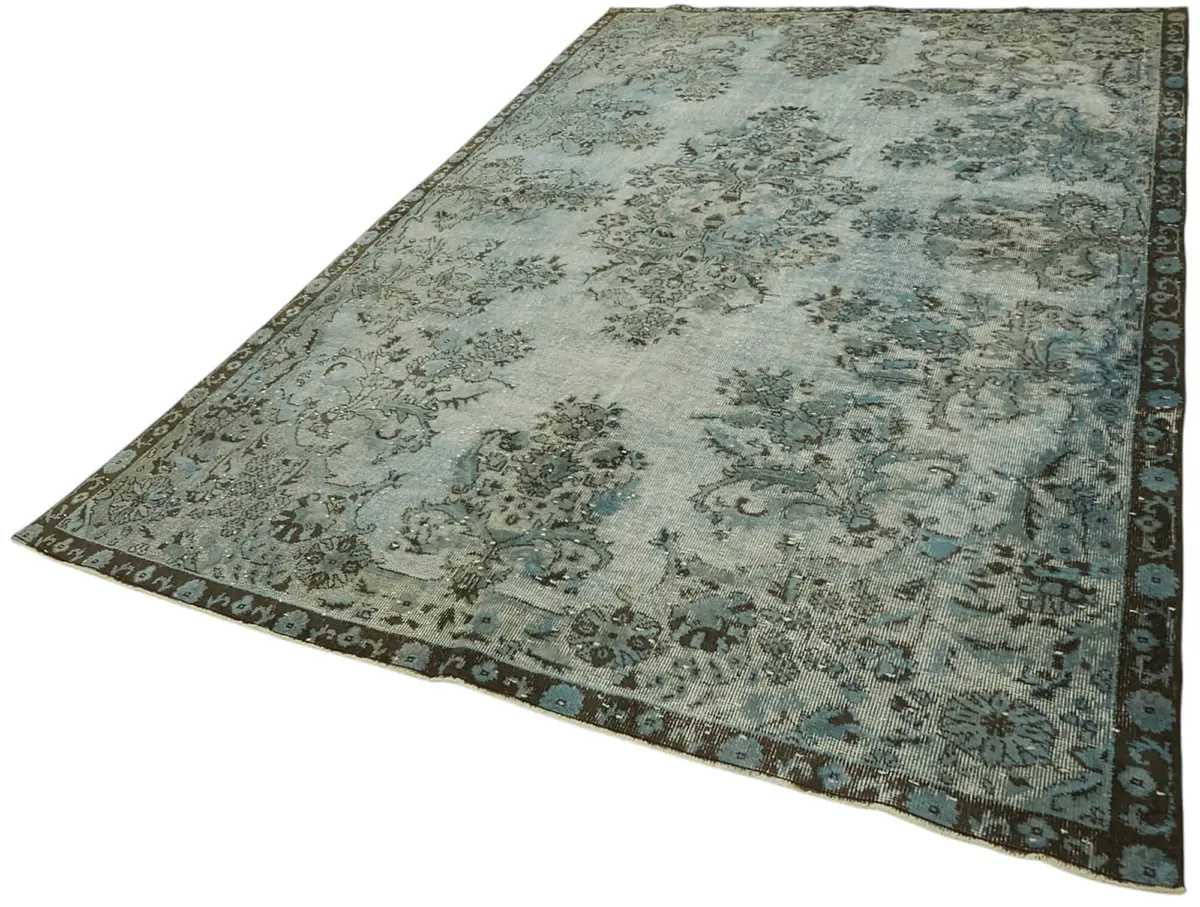 Oyma Mavi Pamuk Üzerine Yün El Dokuma Kilim-200x308 - Görsel 3