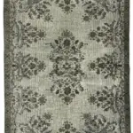 Oyma Gri Pamuk Üzerine Yün El Dokuma Kilim-162x262