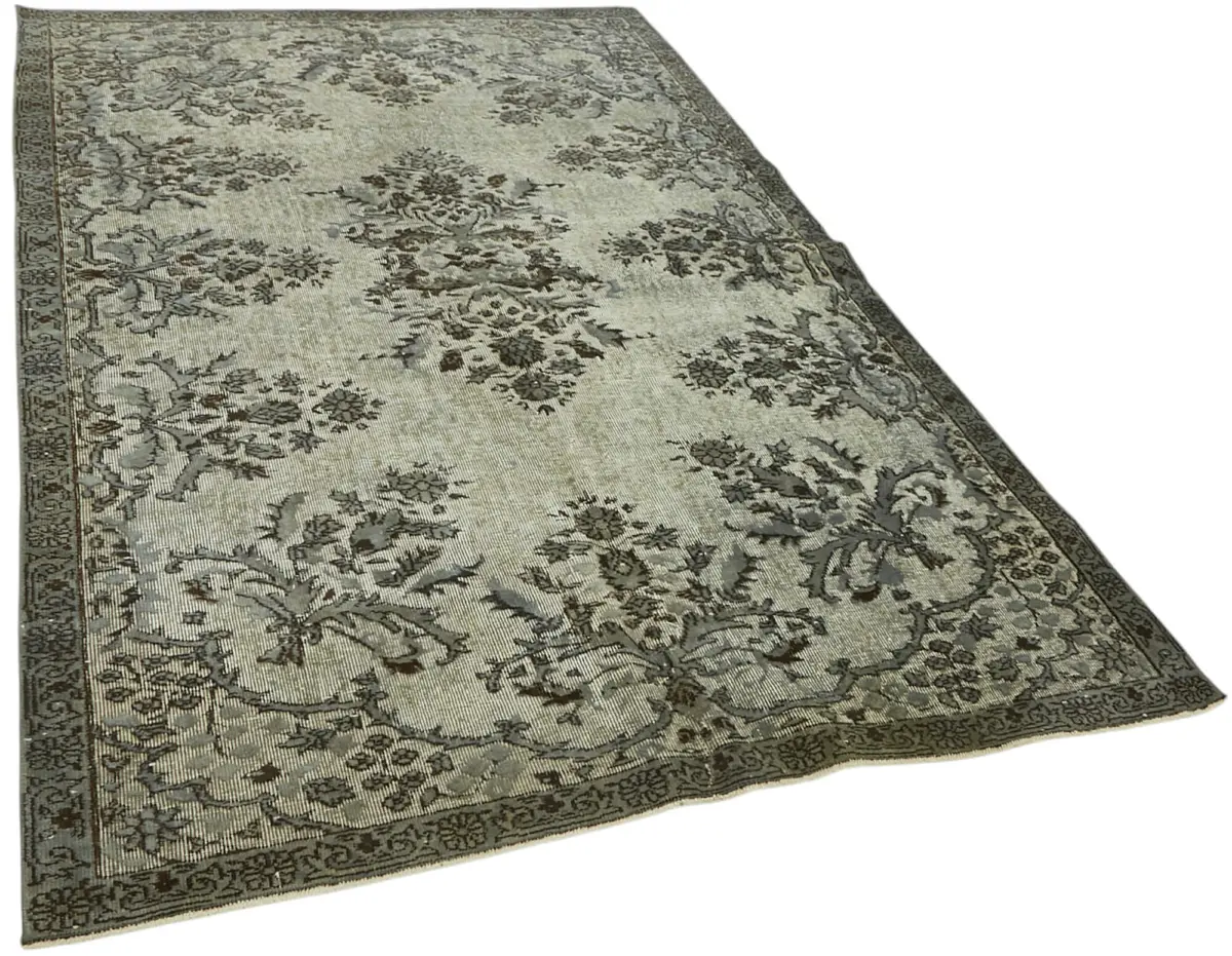 Oyma Gri Pamuk Üzerine Yün El Dokuma Kilim-162x262 - Görsel 2