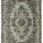Oyma Gri Pamuk Üzerine Yün El Dokuma Kilim-171x273