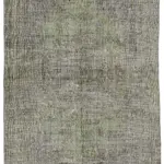 Oyma Gri Pamuk Üzerine Yün El Dokuma Kilim-156x260