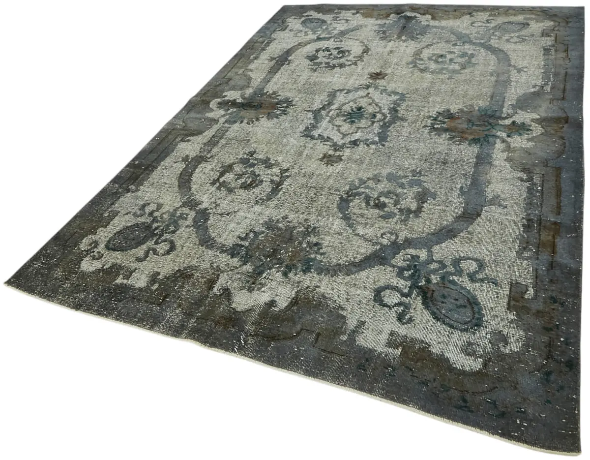 Oyma Gri Pamuk Üzerine Yün El Dokuma Kilim-188x294 - Görsel 3