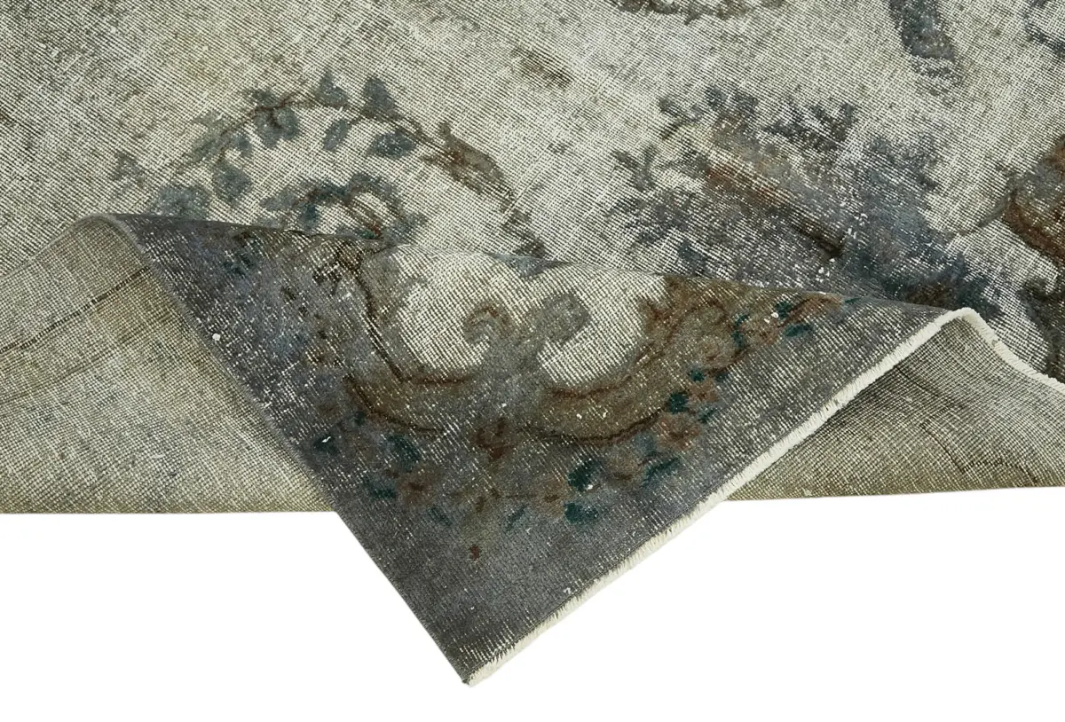 Oyma Gri Pamuk Üzerine Yün El Dokuma Kilim-188x294 - Görsel 6