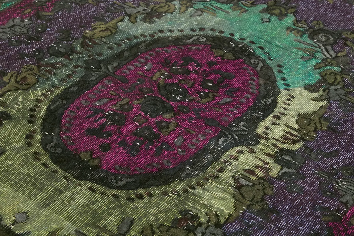 Oyma Yeşil Pamuk Üzerine Yün El Dokuma Kilim-183x295 - Görsel 5