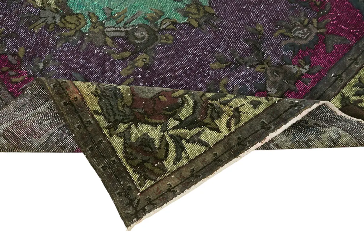 Oyma Yeşil Pamuk Üzerine Yün El Dokuma Kilim-183x295 - Görsel 6