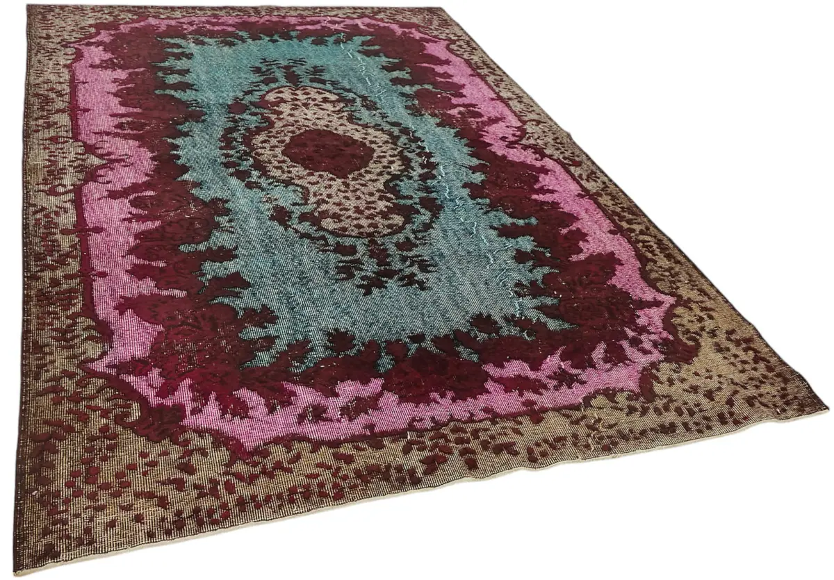 Oyma Mor Pamuk Üzerine Yün El Dokuma Kilim-187x298 - Görsel 2