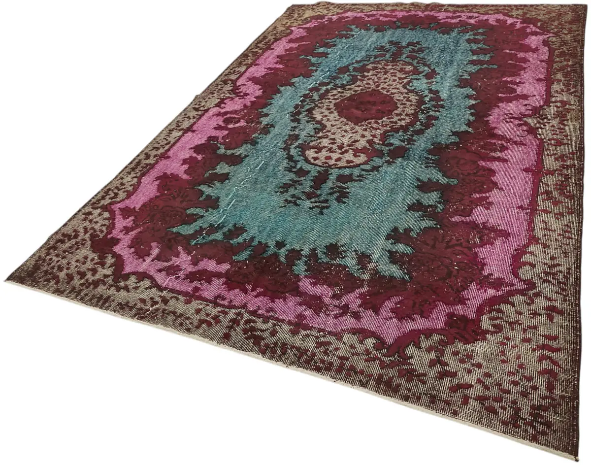 Oyma Mor Pamuk Üzerine Yün El Dokuma Kilim-187x298 - Görsel 3