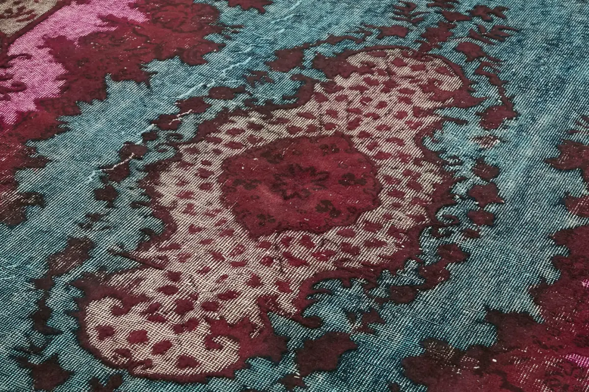 Oyma Mor Pamuk Üzerine Yün El Dokuma Kilim-187x298 - Görsel 5