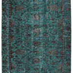 Oyma Turkuaz Pamuk Üzerine Yün El Dokuma Kilim-162x277