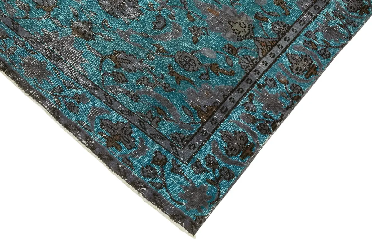 Oyma Turkuaz Pamuk Üzerine Yün El Dokuma Kilim-162x277 - Görsel 4