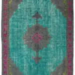 Oyma Mor Pamuk Üzerine Yün El Dokuma Kilim-215x306