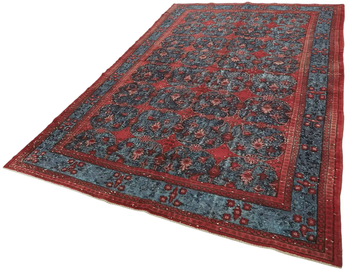 Oyma Kırmızı Pamuk Üzerine Yün El Dokuma Kilim-188x316 - Görsel 3