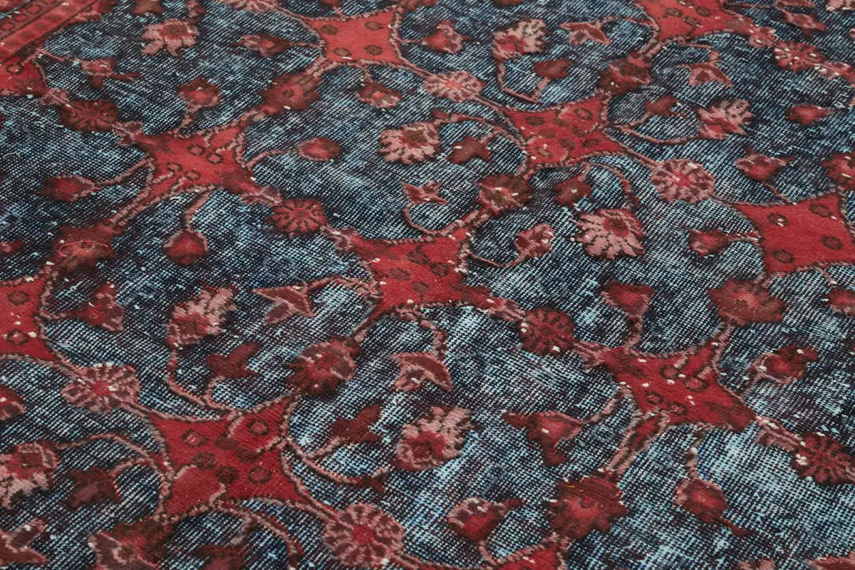 Oyma Kırmızı Pamuk Üzerine Yün El Dokuma Kilim-188x316 - Görsel 5