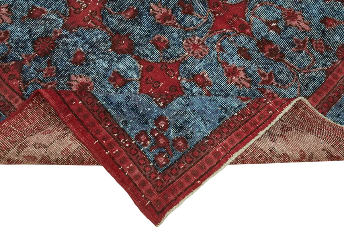 Oyma Kırmızı Pamuk Üzerine Yün El Dokuma Kilim-188x316 - Görsel 6