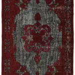 Oyma Kırmızı Pamuk Üzerine Yün El Dokuma Kilim-215x320