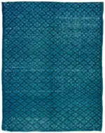 Oyma Turkuaz Pamuk Üzerine Yün El Dokuma Kilim-210x268