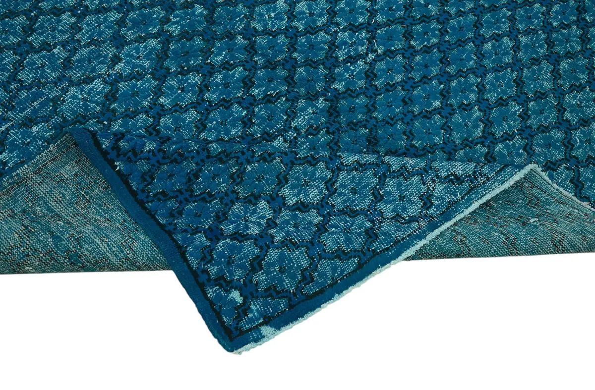 Oyma Turkuaz Pamuk Üzerine Yün El Dokuma Kilim-210x268 - Görsel 6