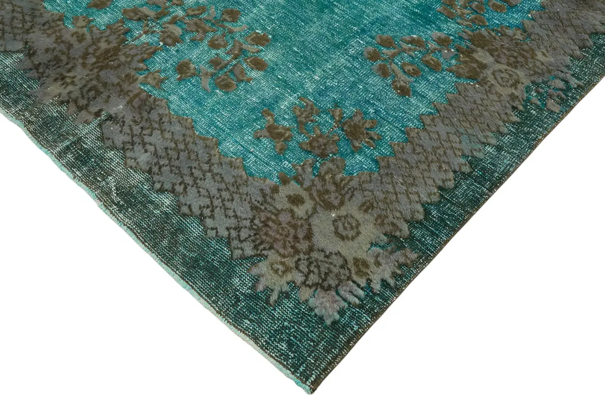 Oyma Turkuaz Pamuk Üzerine Yün El Dokuma Kilim-196x330 - Görsel 4