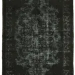 Oyma Siyah Pamuk Üzerine Yün El Dokuma Kilim-170x254