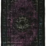 Oyma Siyah Pamuk Üzerine Yün El Dokuma Kilim-182x267
