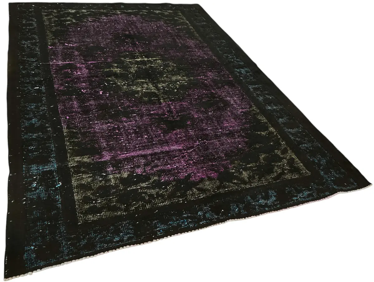 Oyma Siyah Pamuk Üzerine Yün El Dokuma Kilim-182x267 - Görsel 2