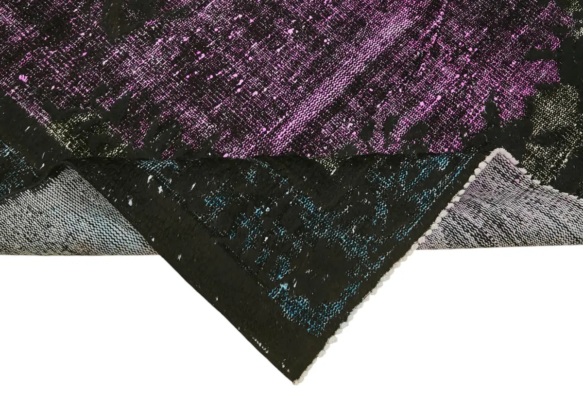 Oyma Siyah Pamuk Üzerine Yün El Dokuma Kilim-182x267 - Görsel 6