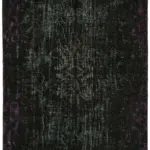 Oyma Siyah Pamuk Üzerine Yün El Dokuma Kilim-193x270