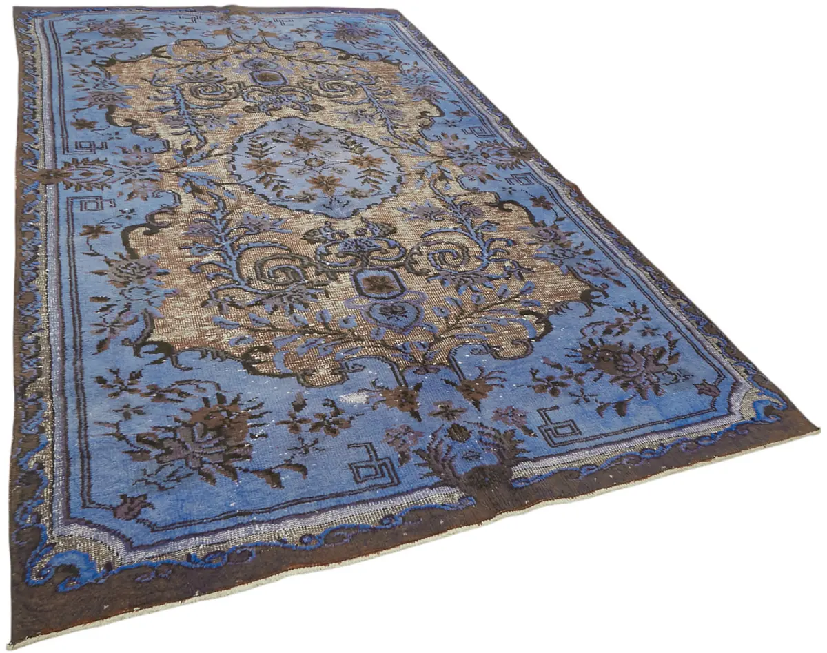 Oyma Mavi Pamuk Üzerine Yün El Dokuma Kilim-202x340 - Görsel 2