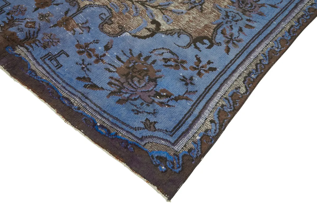 Oyma Mavi Pamuk Üzerine Yün El Dokuma Kilim-202x340 - Görsel 4