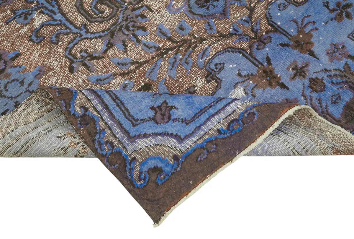 Oyma Mavi Pamuk Üzerine Yün El Dokuma Kilim-202x340 - Görsel 6